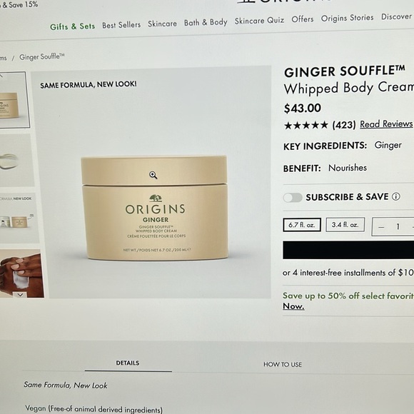 Origins Ginger Soufflé Whipped Body Cream - Picture 5 of 5
